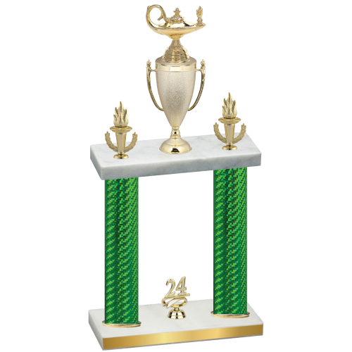 Double Green Carbon Fiber Year Academics Trophy