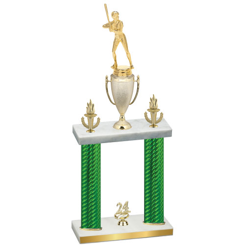 Double Green Carbon Fiber Year Softball Trophy
