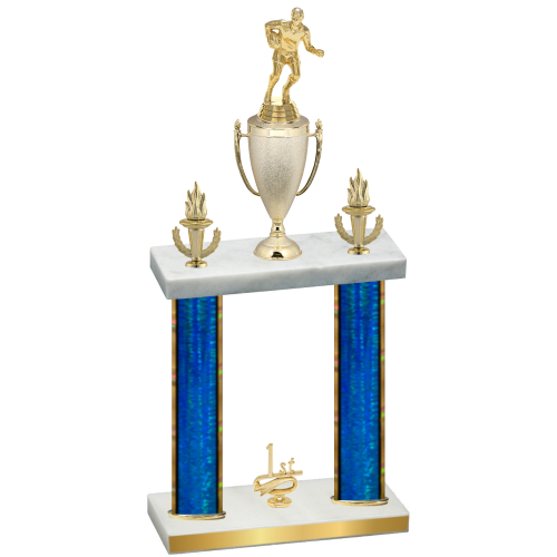 Double Blue Glacier First Place Rugby Trophy