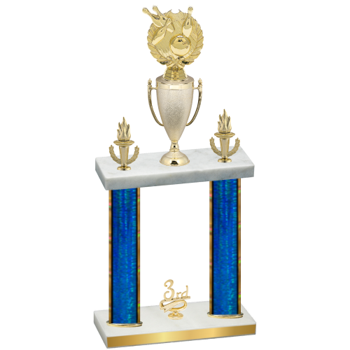 Double Blue Glacier Third Place Bowling Trophy