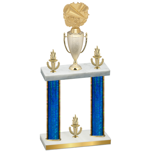 Double Blue Glacier Victory Cheerleading Trophy