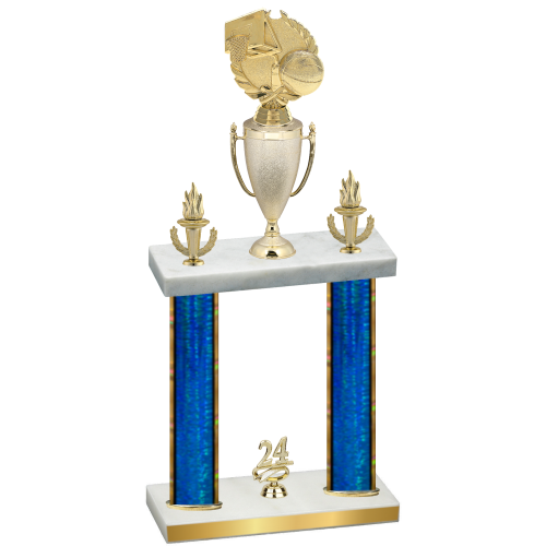 Double Blue Glacier Year Basketball Trophy