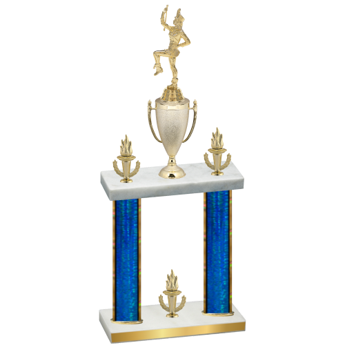 Double Blue Glacier Victory Majorette Trophy