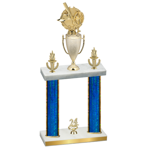 Double Blue Glacier Year Baseball Trophy