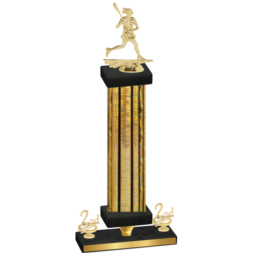 Premium Single Gold Glacier Second Place Lacrosse Trophy