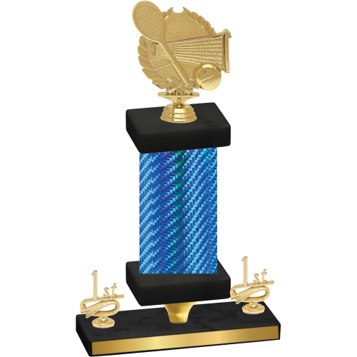 Premium Single Blue Carbon Fiber First Place Tennis Trophy