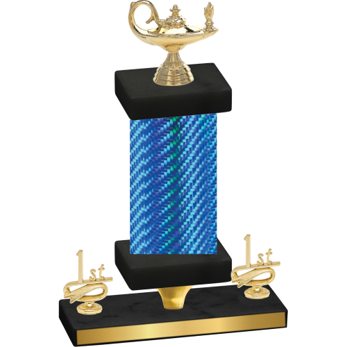 Premium Single Blue Carbon Fiber First Place Academics Trophy