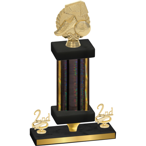 Premium Single Black Glacier Second Place Soccer Trophy