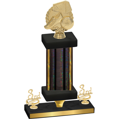 Premium Single Black Glacier Third Place Soccer Trophy