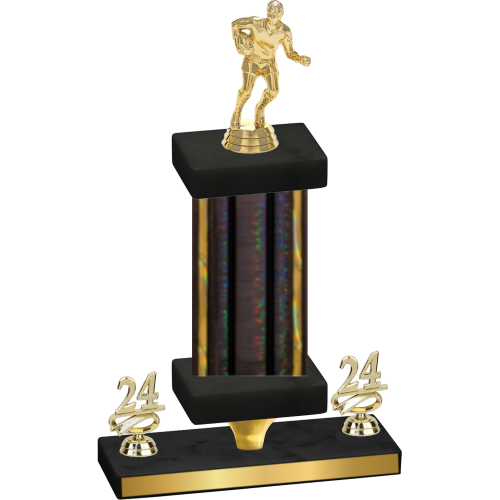Premium Single Black Glacier Year Rugby Trophy