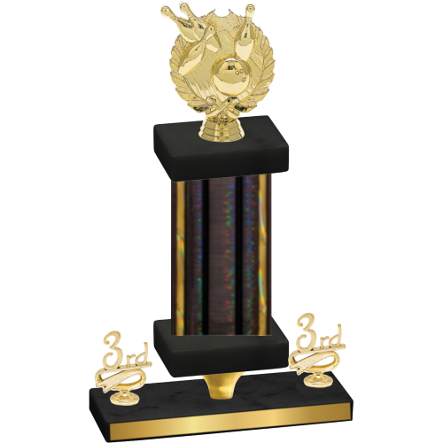 Premium Single Black Glacier Third Place Bowling Trophy