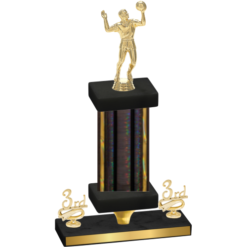Premium Single Black Glacier Third Place Volleyball Trophy