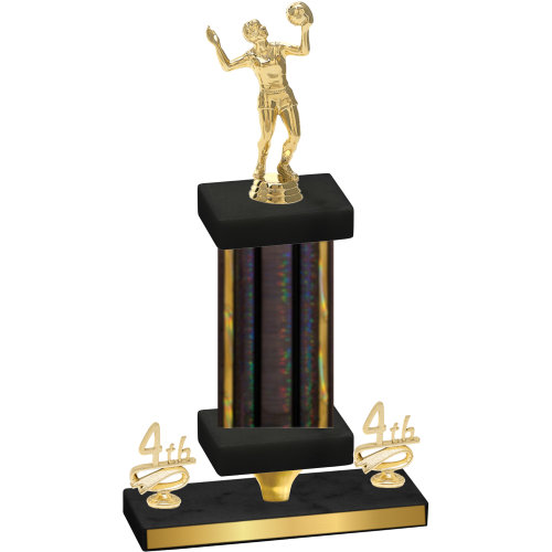 Premium Single Black Glacier Fourth Place Volleyball Trophy