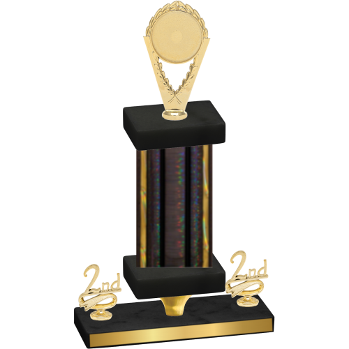 Premium Single Black Glacier Second Place Insert Trophy
