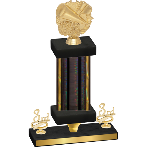 Premium Single Black Glacier Third Place Cheerleading Trophy