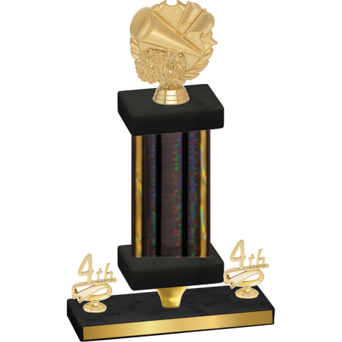 Premium Single Black Glacier Fourth Place Cheerleading Trophy