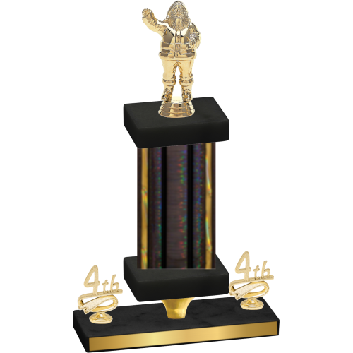 Premium Single Black Glacier Fourth Place Holiday Trophy