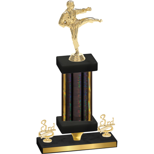 Premium Single Black Glacier Third Place Karate Trophy