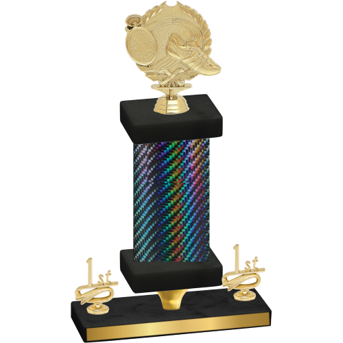Premium Single Black Carbon Fiber First Place Running Trophy