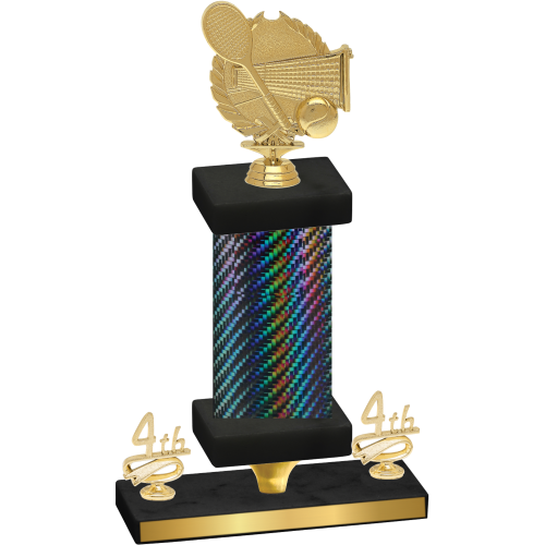 Premium Single Black Carbon Fiber Fourth Place Tennis Trophy