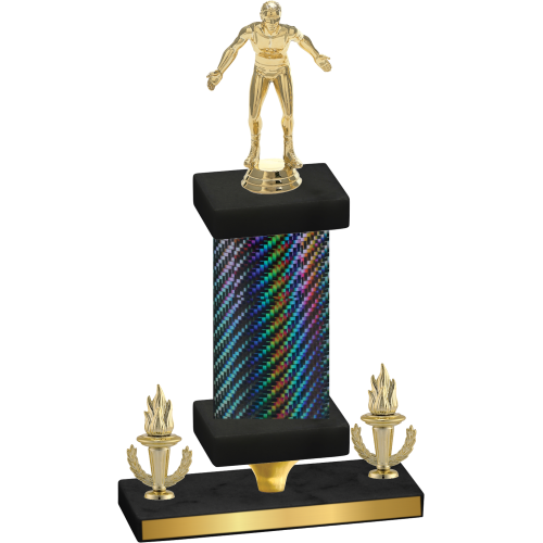 Premium Single Black Carbon Fiber Victory Wrestling Trophy