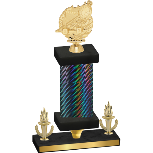 Premium Single Black Carbon Fiber Victory Swimming Trophy