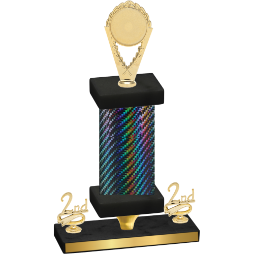 Premium Single Black Carbon Fiber Second Place Insert Trophy