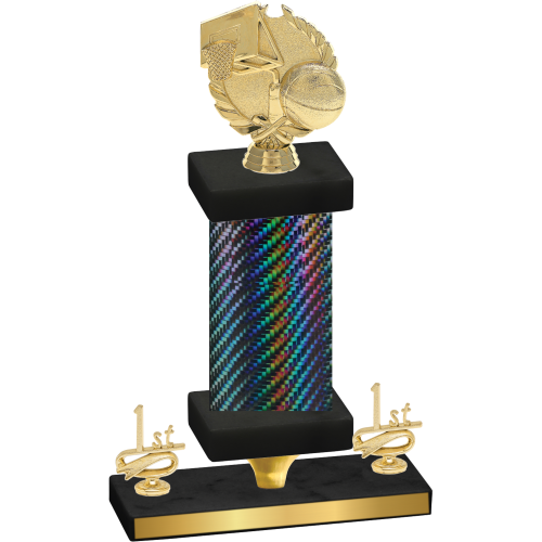 Premium Single Black Carbon Fiber First Place Basketball Trophy