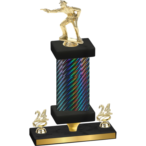 Premium Single Black Carbon Fiber Year Shooter Trophy