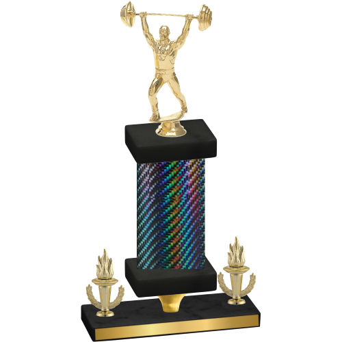 Premium Single Black Carbon Fiber Victory Weights Trophy
