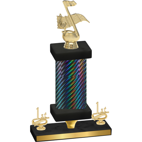 Premium Single Black Carbon Fiber First Place Music Trophy