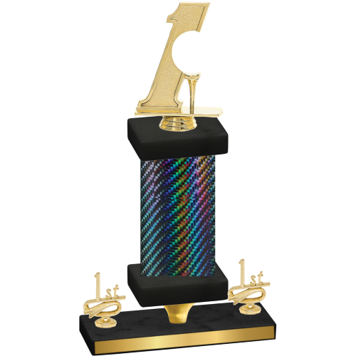 Premium Single Black Carbon Fiber First Place Golf Trophy