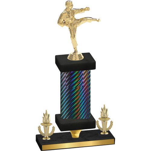 Premium Single Black Carbon Fiber Victory Karate Trophy