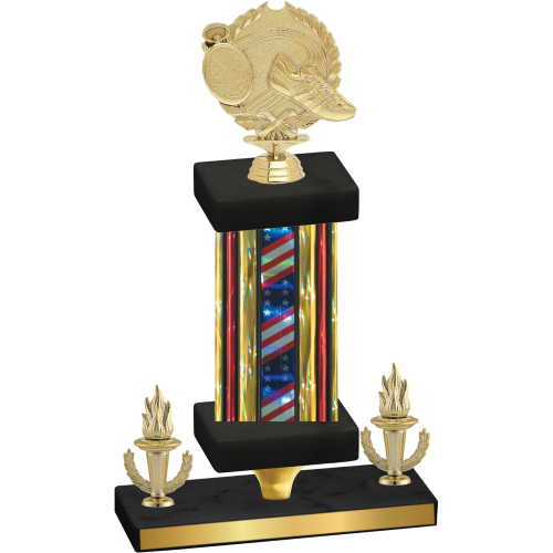 Premium Single Flag USA Victory Running Trophy