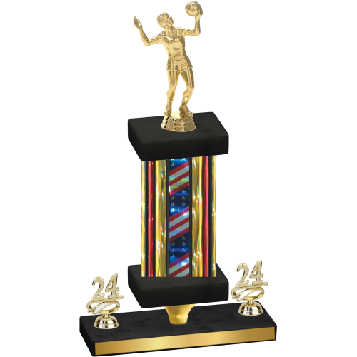 Premium Single Flag USA Year Volleyball Trophy