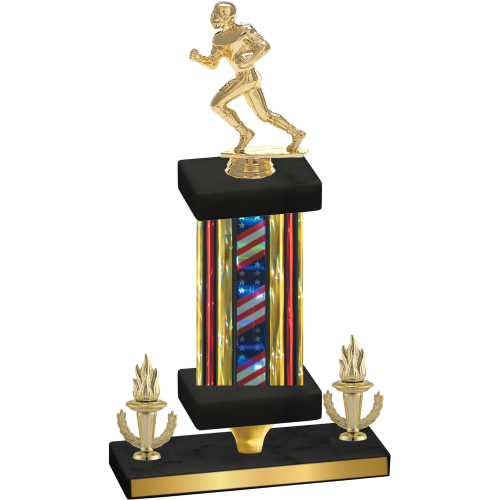 Premium Single Flag USA Victory Football Trophy