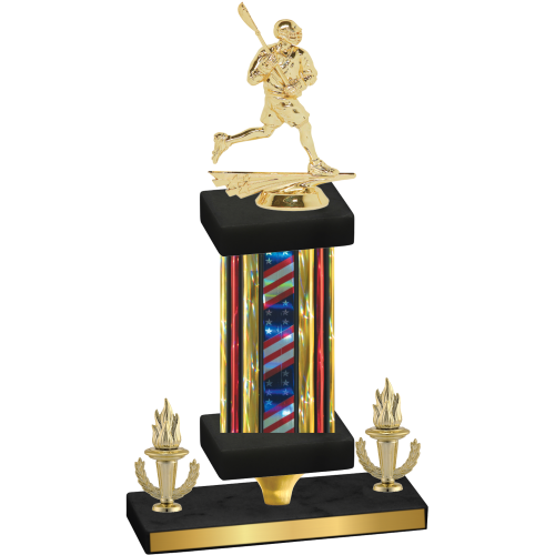 Premium Single Flag USA Victory Lacrosse Trophy