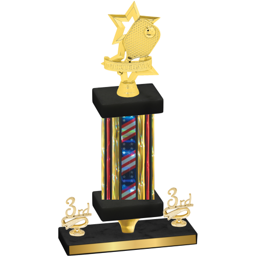 Premium Single Flag USA Third Place Pickleball Trophy