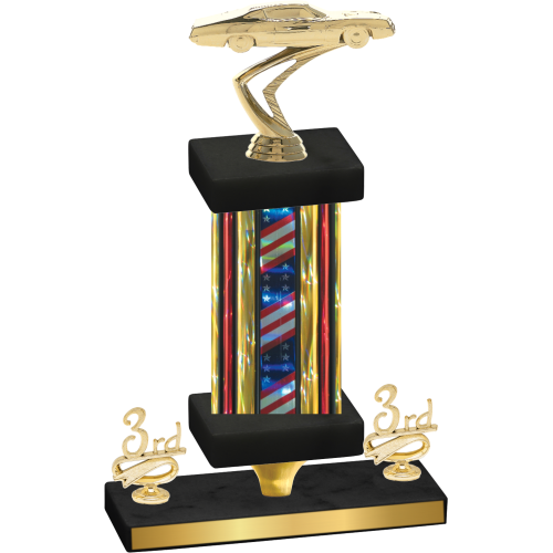 Premium Single Flag USA Third Place Cars Trophy