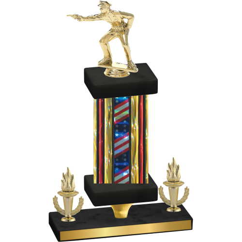 Premium Single Flag USA Victory Shooter Trophy