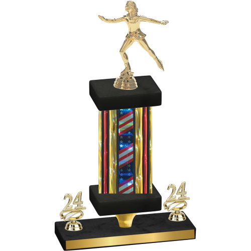 Premium Single Flag USA Year Skater Trophy