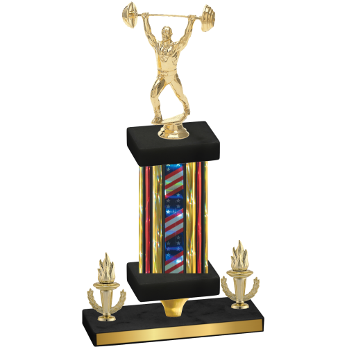 Premium Single Flag USA Victory Weights Trophy