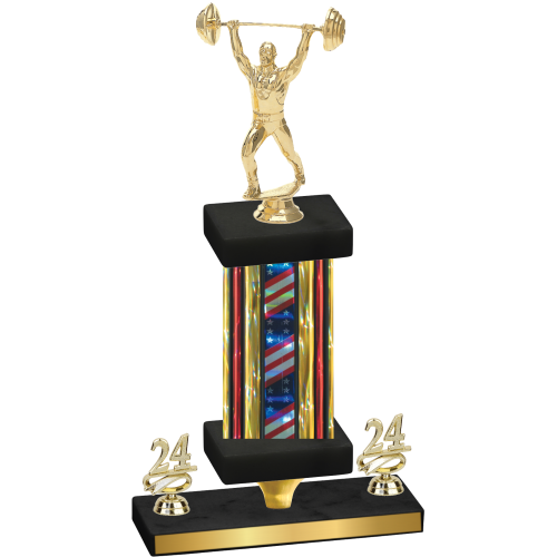 Premium Single Flag USA Year Weights Trophy