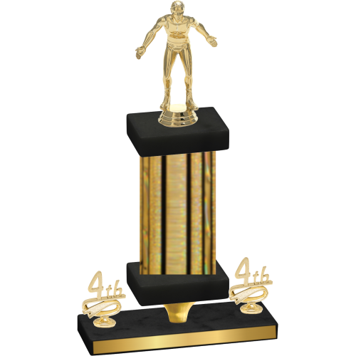 Premium Single Gold Glacier Fourth Place Wrestling Trophy