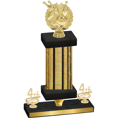 Premium Single Gold Glacier Fourth Place Bowling Trophy