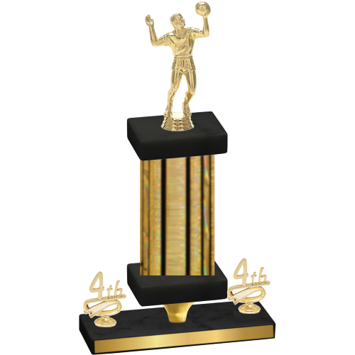 Premium Single Gold Glacier Fourth Place Volleyball Trophy