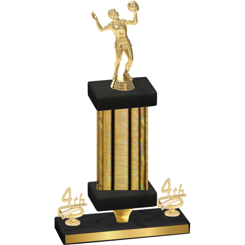 Premium Single Gold Glacier Fourth Place Volleyball Trophy