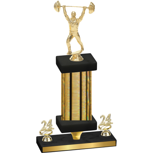 Premium Single Gold Glacier Year Weights Trophy