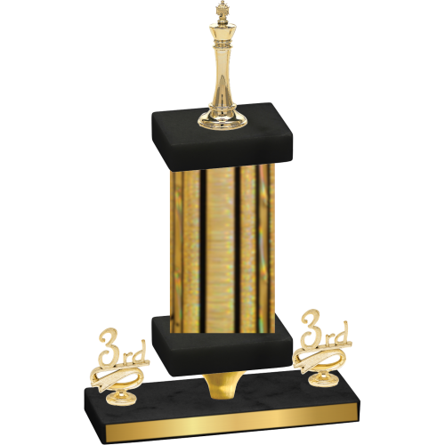 Premium Single Gold Glacier Third Place Chess Trophy