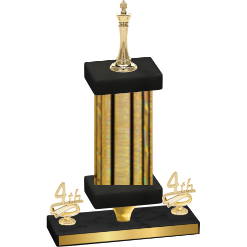 Premium Single Gold Glacier Fourth Place Chess Trophy